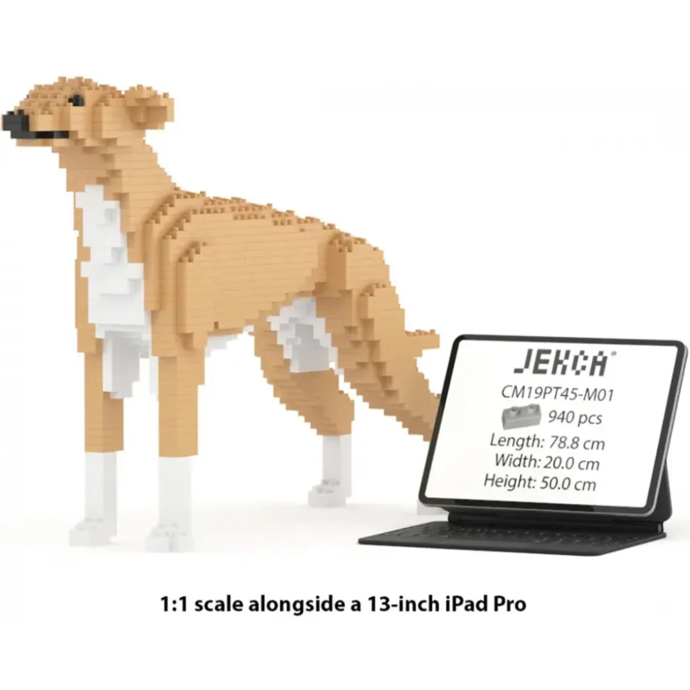 Jekca - Greyhound 01-M01 - Big - Lego - Sculpture - Construction - 4D - Brick Animals - Toys - Avvenice