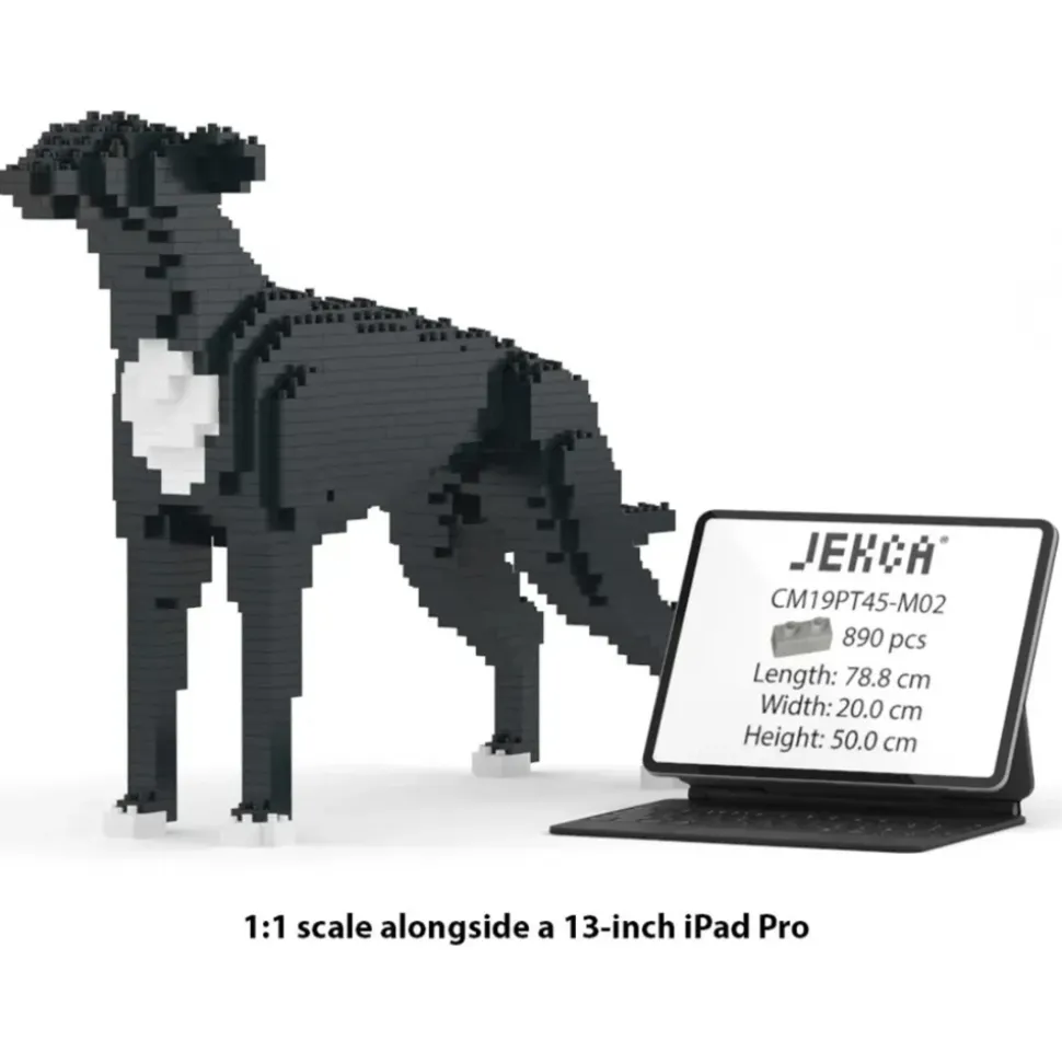 Jekca - Greyhound 01-M02 - Big - Lego - Sculpture - Construction - 4D - Brick Animals - Toys - Avvenice