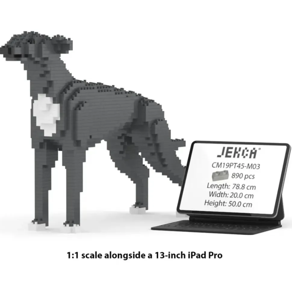 Jekca - Greyhound 01-M03 - Big - Lego - Sculpture - Construction - 4D - Brick Animals - Toys - Avvenice