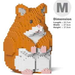 Jekca - Hamster 01-M03 - Big - Lego - Sculpture - Construction - 4D - Brick Animals - Toys - Avvenice