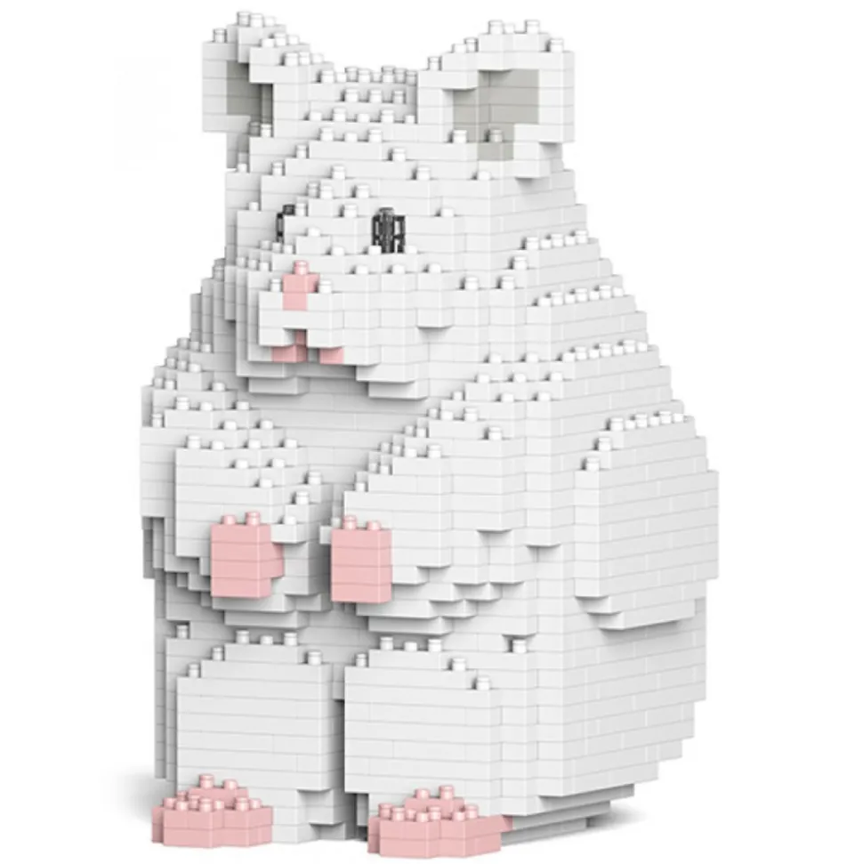 Jekca - Hamster 01-M04 - Big - Lego - Sculpture - Construction - 4D - Brick Animals - Toys - Avvenice