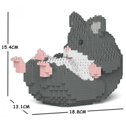 Jekca - Hamster 04S-M02 - Lego - Sculpture - Construction - 4D - Brick Animals - Toys - Avvenice
