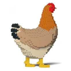 Jekca - Hen 01S - Lego - Sculpture - Construction - 4D - Brick Animals - Toys - Avvenice