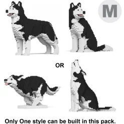 Jekca - Husky 4-in-1 Pack 01-M01 - Big - Lego - Sculpture - Construction - 4D - Brick Animals - Toys - Avvenice