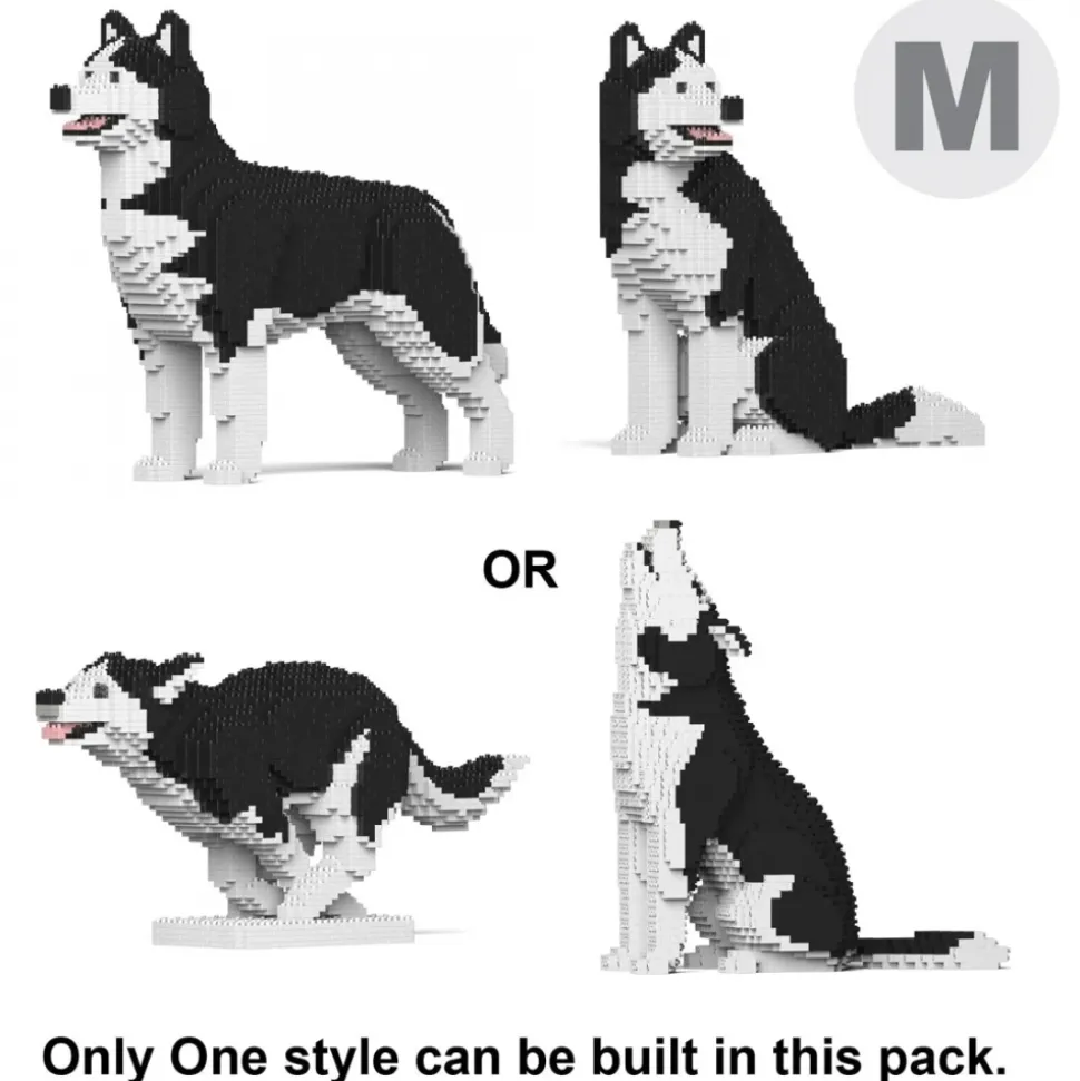 Jekca - Husky 4-in-1 Pack 01-M01 - Big - Lego - Sculpture - Construction - 4D - Brick Animals - Toys - Avvenice
