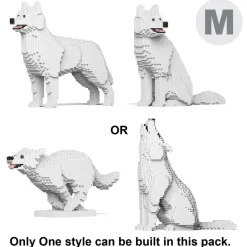 Jekca - Husky 4-in-1 Pack 01-M02 - Big - Lego - Sculpture - Construction - 4D - Brick Animals - Toys - Avvenice