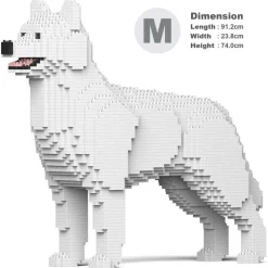 Jekca - Husky 4-in-1 Pack 01-M02 - Big - Lego - Sculpture - Construction - 4D - Brick Animals - Toys - Avvenice