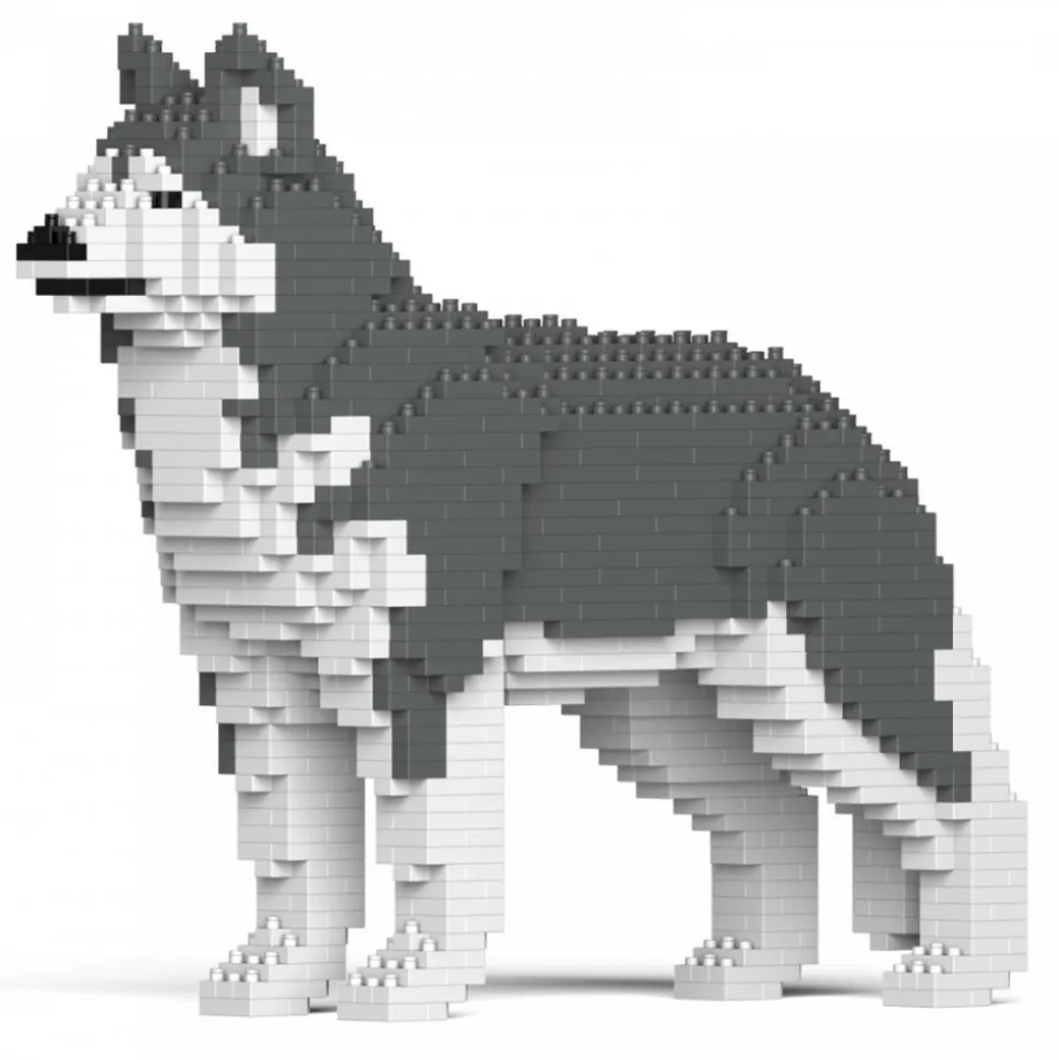 Jekca - Husky 01-M04 - Big - Lego - Sculpture - Construction - 4D - Brick Animals - Toys - Avvenice