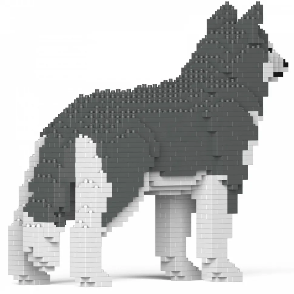 Jekca - Husky 01-M04 - Big - Lego - Sculpture - Construction - 4D - Brick Animals - Toys - Avvenice