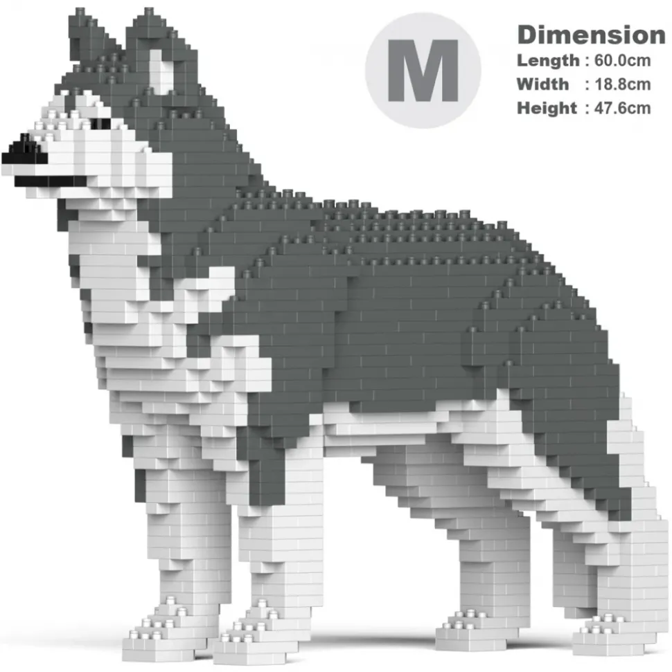 Jekca - Husky 01-M04 - Big - Lego - Sculpture - Construction - 4D - Brick Animals - Toys - Avvenice