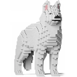 Jekca - Husky 01-M02 - Big - Lego - Sculpture - Construction - 4D - Brick Animals - Toys - Avvenice