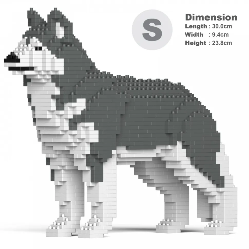 Jekca - Husky 01S-M04 - Lego - Sculpture - Construction - 4D - Brick Animals - Toys - Avvenice