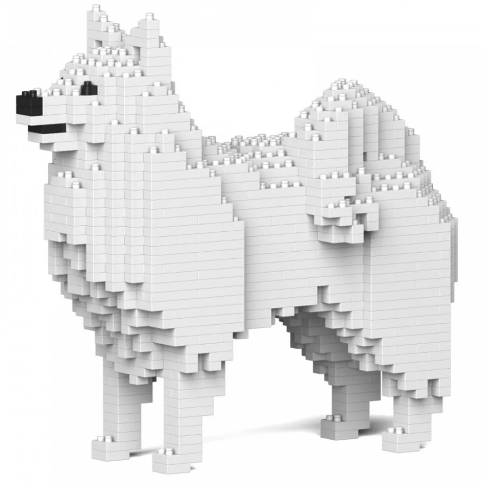 Jekca - Japanese Spitz 01 - Big - Lego - Sculpture - Construction - 4D - Brick Animals - Toys - Avvenice