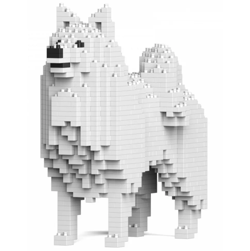 Jekca - Japanese Spitz 01 - Big - Lego - Sculpture - Construction - 4D - Brick Animals - Toys - Avvenice