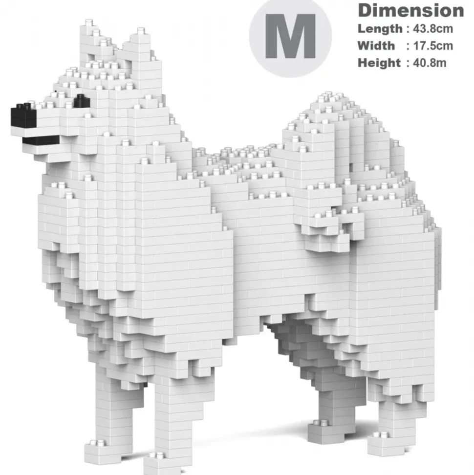Jekca - Japanese Spitz 01 - Big - Lego - Sculpture - Construction - 4D - Brick Animals - Toys - Avvenice