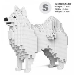 Jekca - Japanese Spitz 01S - Lego - Sculpture - Construction - 4D - Brick Animals - Toys - Avvenice