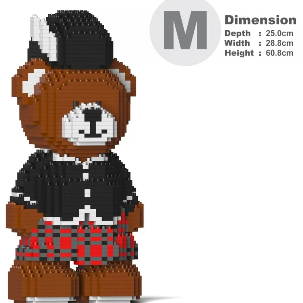 Jekca - JEKCA Bear (Scottish) 01 - Big - Lego - Sculpture - Construction - 4D - Brick Animals - Toys - Avvenice