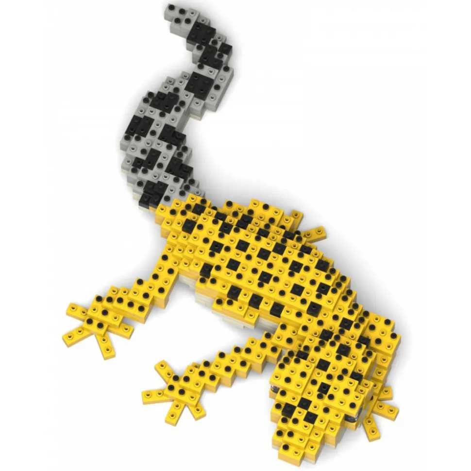 Jekca - Leopard Gecko 01 - Big - Lego - Sculpture - Construction - 4D - Brick Animals - Toys - Avvenice