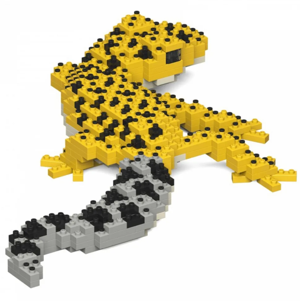 Jekca - Leopard Gecko 01 - Big - Lego - Sculpture - Construction - 4D - Brick Animals - Toys - Avvenice