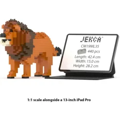 Jekca - Lion 02 - Big - Lego - Sculpture - Construction - 4D - Brick Animals - Toys - Avvenice