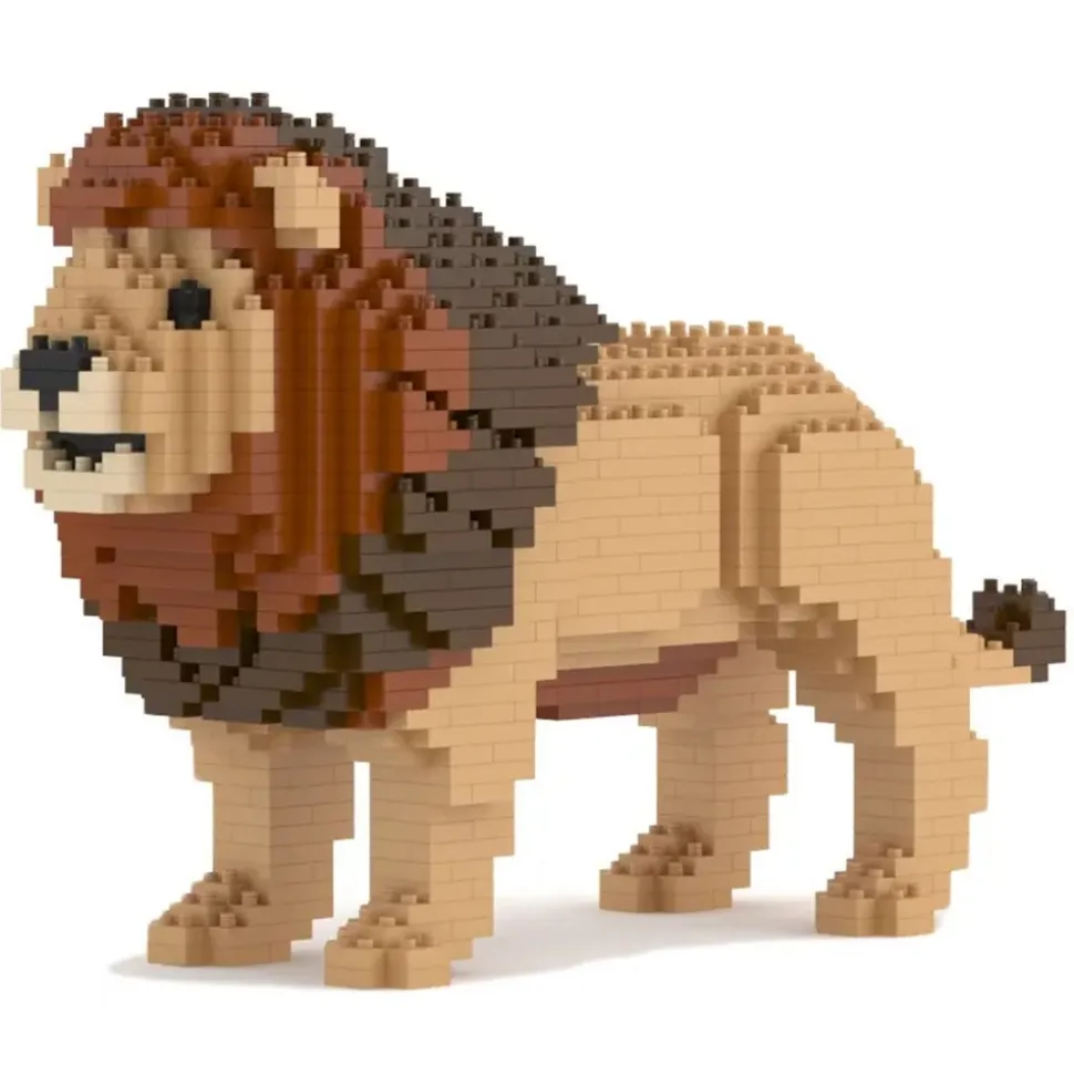 Jekca - Lion 03 - Big - Lego - Sculpture - Construction - 4D - Brick Animals - Toys - Avvenice