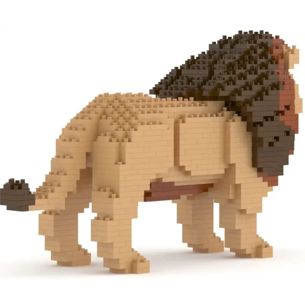 Jekca - Lion 03 - Big - Lego - Sculpture - Construction - 4D - Brick Animals - Toys - Avvenice