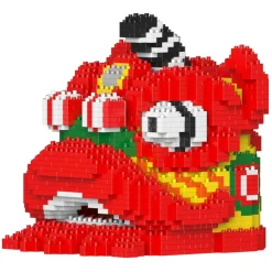 Jekca - Lion Dance Head 01 - Lego - Sculpture - Construction - 4D - Brick Animals - Toys - Avvenice