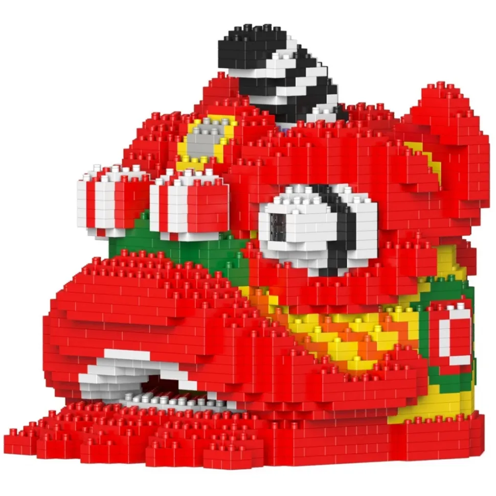 Jekca - Lion Dance Head 01 - Lego - Sculpture - Construction - 4D - Brick Animals - Toys - Avvenice