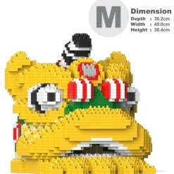 Jekca - Lion Dance Head 03 - Big - Lego - Sculpture - Construction - 4D - Brick Animals - Toys - Avvenice