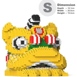 Jekca - Lion Dance Head 03 - Lego - Sculpture - Construction - 4D - Brick Animals - Toys - Avvenice