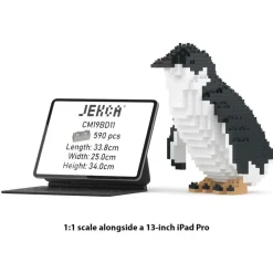 Jekca - Little Penguin 01 - Big - Lego - Sculpture - Construction - 4D - Brick Animals - Toys - Avvenice