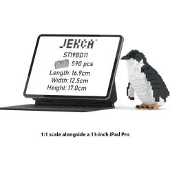 Jekca - Little Penguin 01 - Lego - Sculpture - Construction - 4D - Brick Animals - Toys - Avvenice