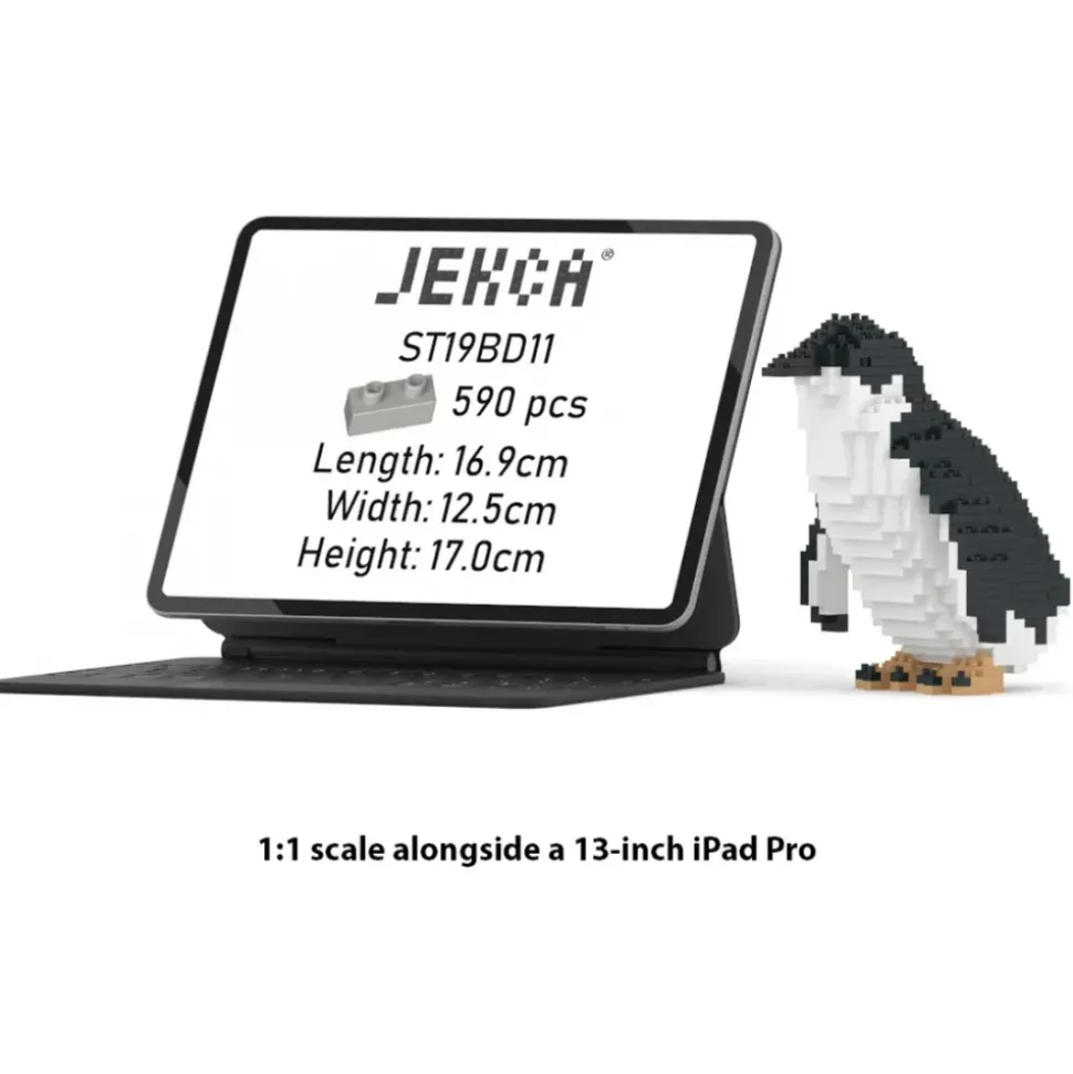 Jekca - Little Penguin 01 - Lego - Sculpture - Construction - 4D - Brick Animals - Toys - Avvenice