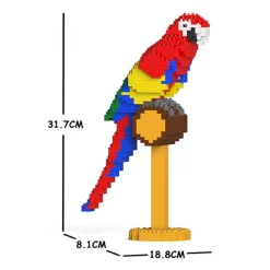 Jekca - Macaw 01S - Lego - Sculpture - Construction - 4D - Brick Animals - Toys - Avvenice