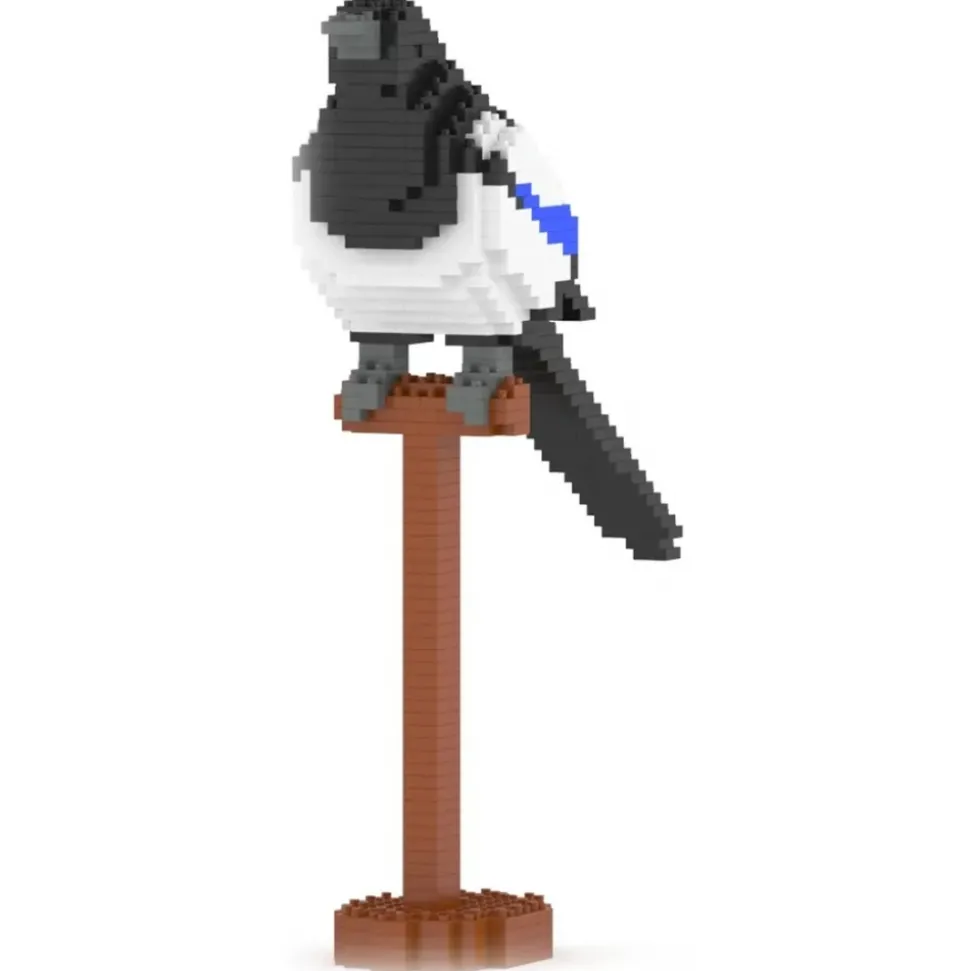 Jekca - Magpie 01S - Lego - Sculpture - Construction - 4D - Brick Animals - Toys - Avvenice