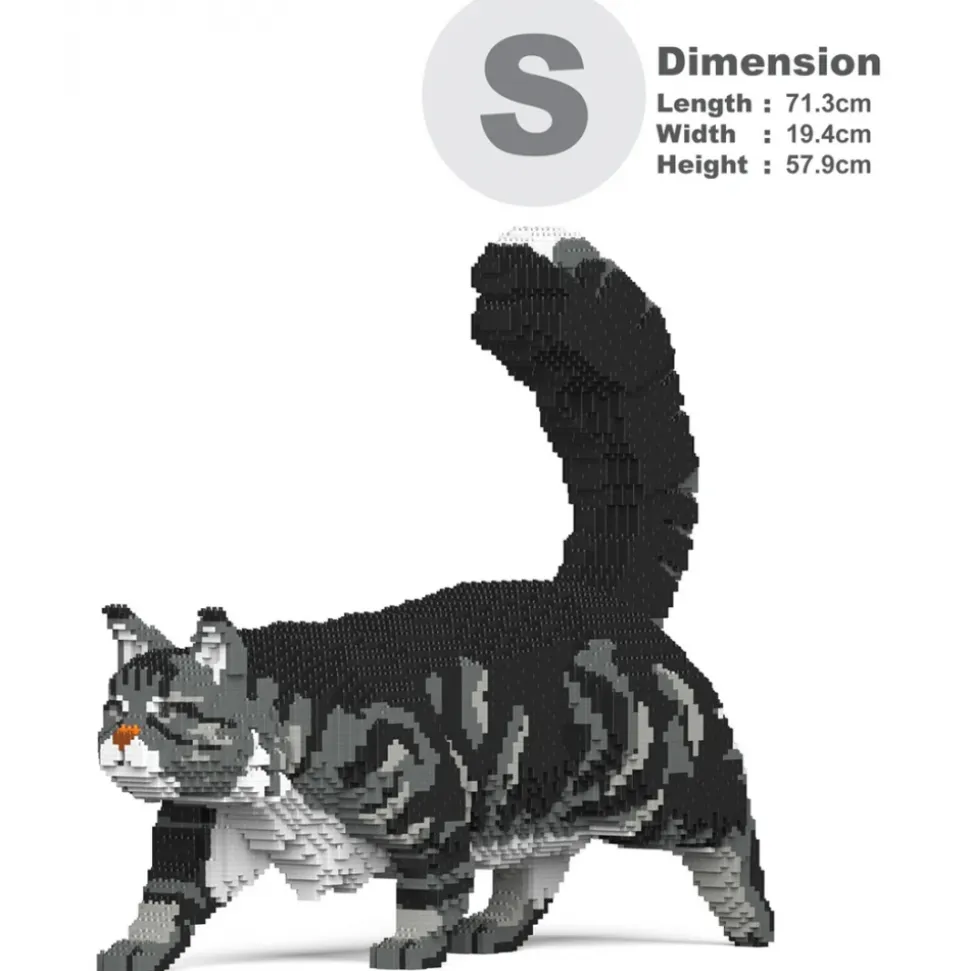 Jekca - Maine Coon 02S-M02 - Lego - Sculpture - Construction - 4D - Brick Animals - Toys - Avvenice