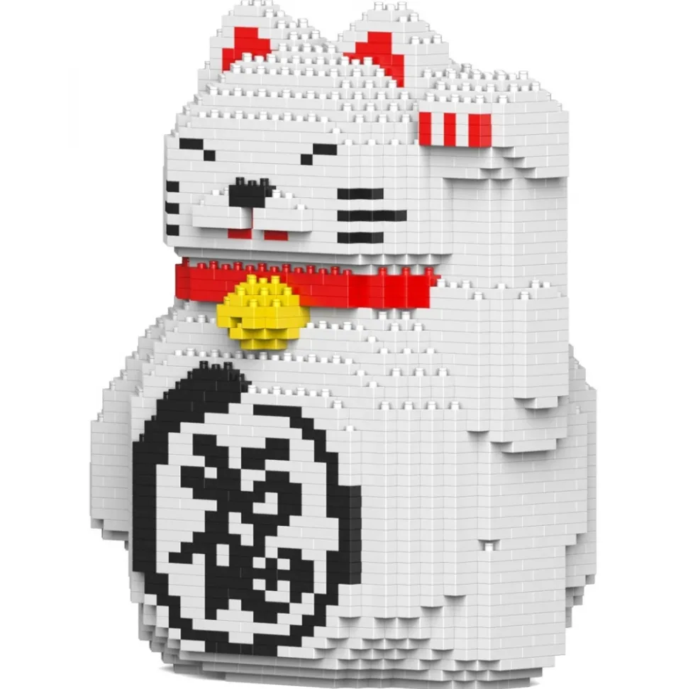 Jekca - Maneki Neko 02-M01 - Big - Lego - Sculpture - Construction - 4D - Brick Animals - Toys - Avvenice