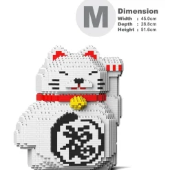 Jekca - Maneki Neko 02-M01 - Big - Lego - Sculpture - Construction - 4D - Brick Animals - Toys - Avvenice