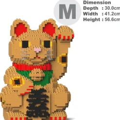 Jekca - Maneki Neko 01-M02 - Big - Lego - Sculpture - Construction - 4D - Brick Animals - Toys - Avvenice