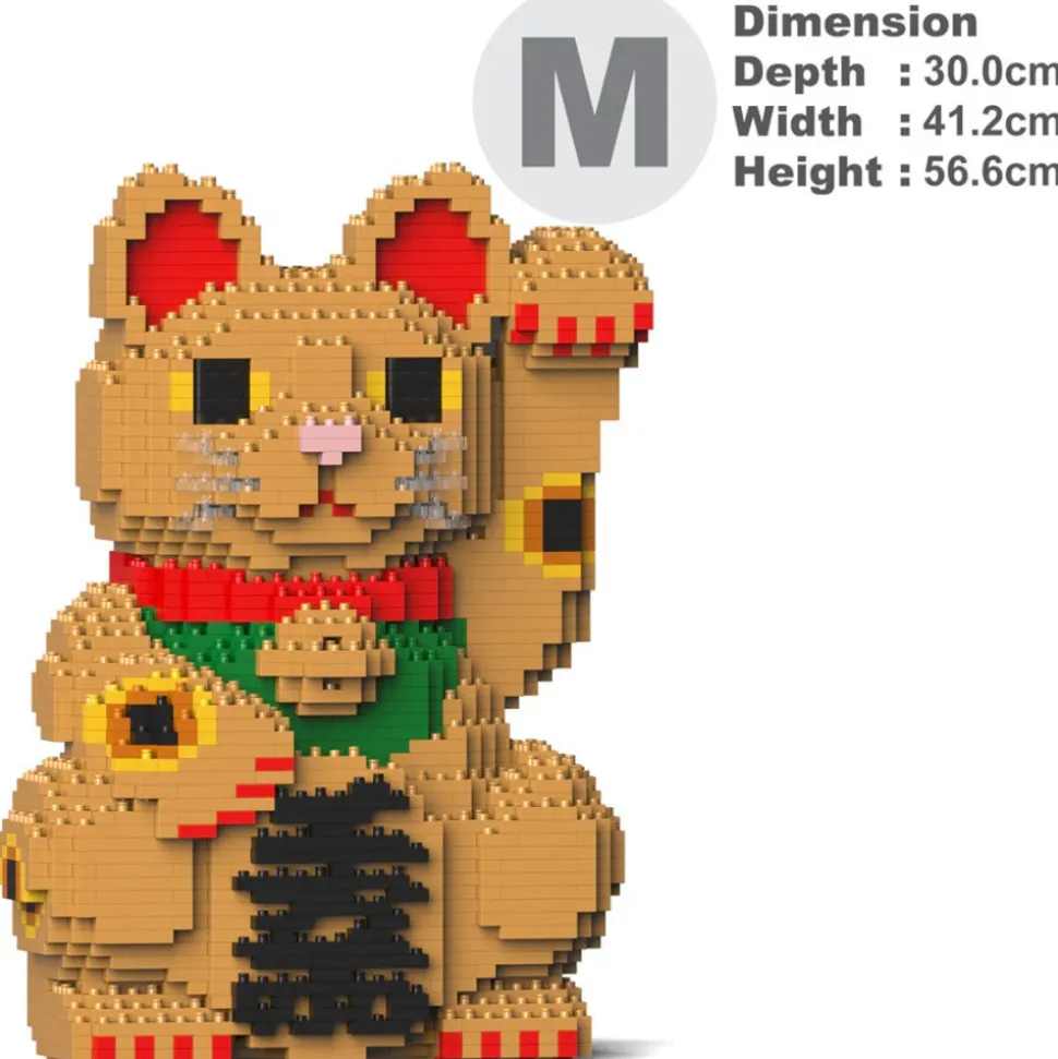 Jekca - Maneki Neko 01-M02 - Big - Lego - Sculpture - Construction - 4D - Brick Animals - Toys - Avvenice