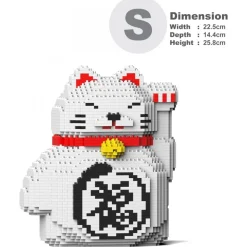 Jekca - Maneki Neko 02-M01 - Lego - Sculpture - Construction - 4D - Brick Animals - Toys - Avvenice