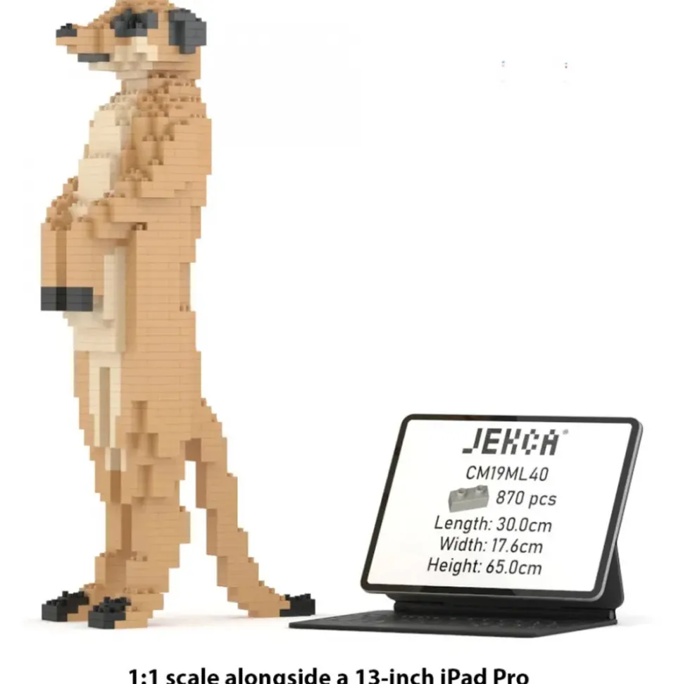 Jekca - Meerkat 01 - Big - Lego - Sculpture - Construction - 4D - Brick Animals - Toys - Avvenice