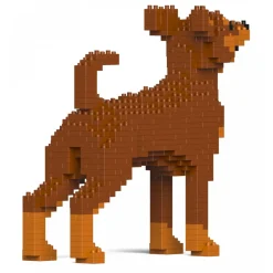 Jekca - Miniature Pinscher 01S-M02 - Lego - Sculpture - Construction - 4D - Brick Animals - Toys - Avvenice