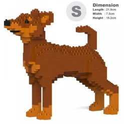 Jekca - Miniature Pinscher 01S-M02 - Lego - Sculpture - Construction - 4D - Brick Animals - Toys - Avvenice