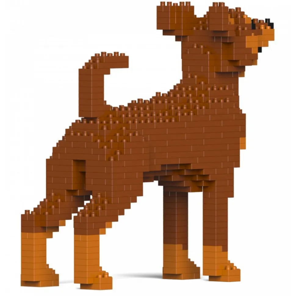 Jekca - Miniature Pinscher 01-M02 - Big - Lego - Sculpture - Construction - 4D - Brick Animals - Toys - Avvenice