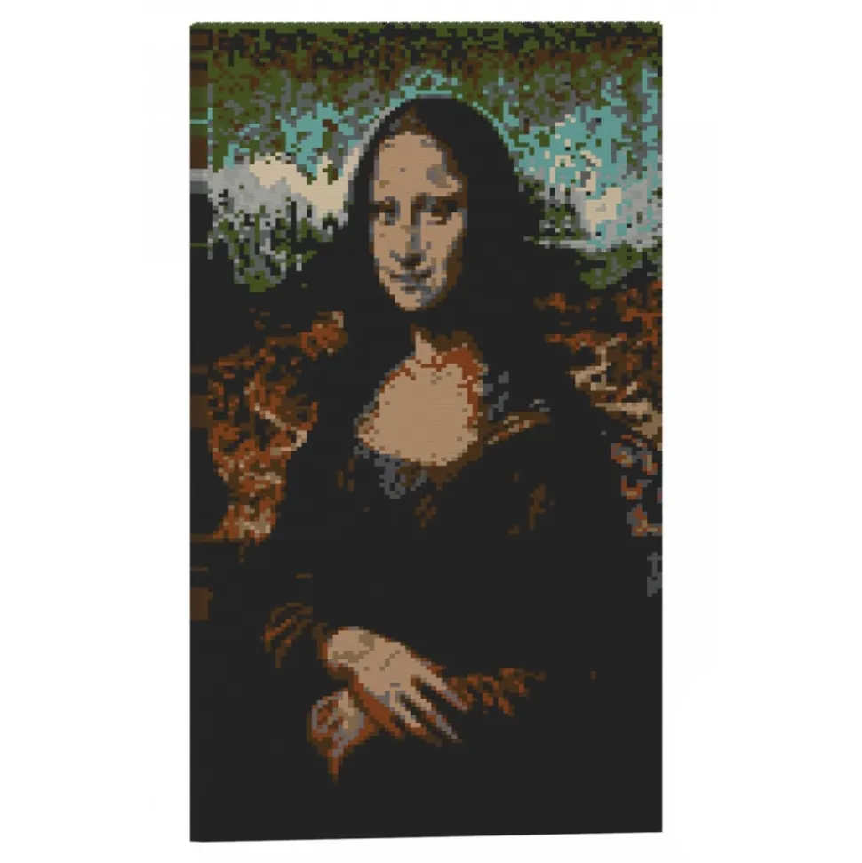 Jekca - Mona Lisa Brick Painting 01S - Lego - Sculpture - Construction - 4D - Brick Animals - Toys - Avvenice