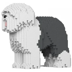 Jekca - Old English Sheepdog 01S-M02 - Lego - Sculpture - Construction - 4D - Brick Animals - Toys - Avvenice