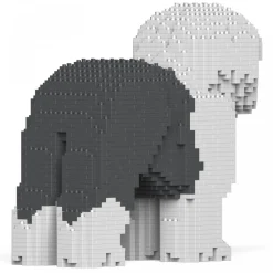 Jekca - Old English Sheepdog 01S-M02 - Lego - Sculpture - Construction - 4D - Brick Animals - Toys - Avvenice