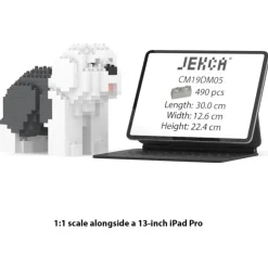 Jekca - Old English Sheepdog Mini 01 - Big - Lego - Sculpture - Construction - 4D - Brick Animals - Toys - Avvenice