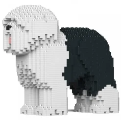 Jekca - Old English Sheepdog 01S-M01 - Lego - Sculpture - Construction - 4D - Brick Animals - Toys - Avvenice
